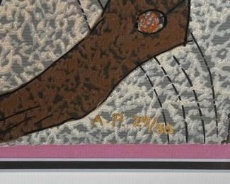 Proceeds from this lot will be donated to non-profit Santiam Hospital and Clinics Foundation in Marion County, Oregon. "Flight", a limited edition artist proof serigraph by listed Chinese artist, Tie-Feng Jiang circa 1986. Edition 29/50, Jiang (1938-2018) is a known listed artist and a founder of the Yunnan School of Painting. This piece measures in frame, 43” H x 43” W. The mission of the Foundation is to invest in Santiam Hospital and Clinics, supporting the infrastructure needed for the health and well-being of our growing communities.

