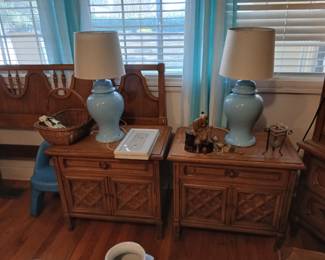 Full size bedroom set headboard 2 night stands tall dresser and dresser with merrow