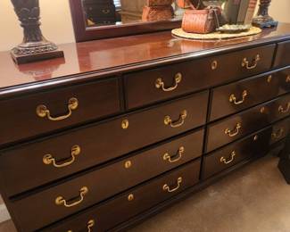 Hickory White Dresser with brass pulls