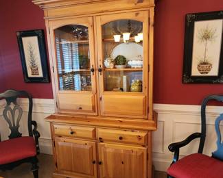 Knotty Pine Glass Front Cabinet