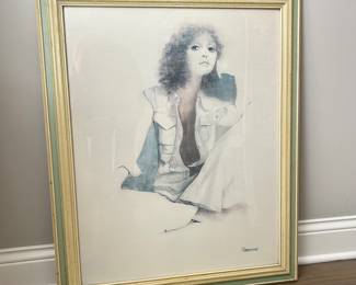 Large vtg 1970's Christine Rosamond, "Summer Mood", 32.5"H x 26"W,  $85