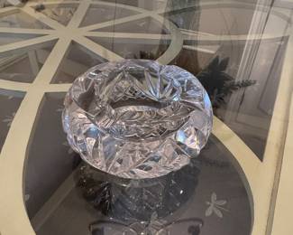 Vtg glass ashtray, thick crystal, 4"D,   was $18, NOW $14