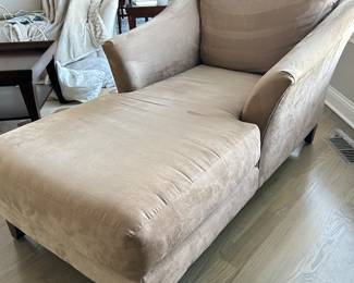 Klaussner Tan Chaise, 41"W x 34"H x 72"L,  $225
