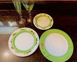 Golf themed dishware