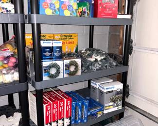 Philips brand LED holiday lights, Crayola-branded lights, Wonderland Pearl Lights, Set of 3 ceramic geese. 