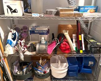 Shoe polish, cleaning supplies, Greenstone Solar LED Spotlight, Floc Flite air deflector, electric steam iron, Shark WANDVAC POWER PET handheld vacuum cleaner, AUTOJOE electric pressure washer and MORE!