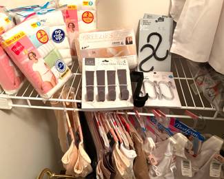 New Robes/Nightgowns 2X/3X include brands such as: Ralph Loren, Jasmine Rosa, Karen Neuberger, Miss Elaine, and Ellen West. 
Women's New undergarments sizes 2X/3X brands include: Bali, jms, Vassarette, Hanes and a collection of Best form Bra's size 42D. 