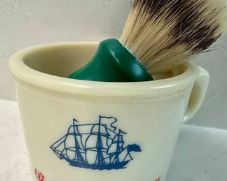Vintage Old Spice Shaving Mug and Brush Set