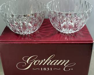 Two Vintage Crystal Bowls by Gorham Presented in a Red Box (Gorham 1831)
