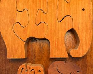 Vintage Wooden Elephant Puzzles