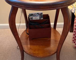 Round Side Table with Shelf