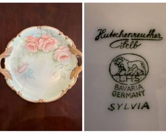 Hutschenreuther Selb Porcelain Open-Handle Cake Plate in the "Sylvia" Shape made in Bavaria, Germany