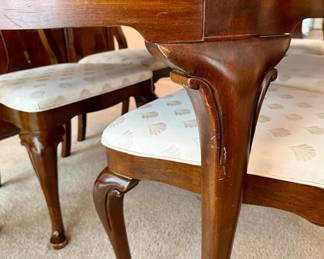 Detail of Cabriole Legs on Dining Table and Chairs