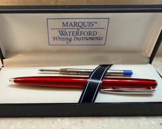 "Marquis" by Waterford Writing Instruments Red Ballpoint Pen and Ink Refill in Black Case