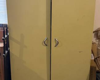 Vintage Yellow Metal Storage Cabinet