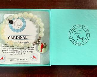 T. Jazelle Beaded Bracelet with Sterling Silver Cardinal Charm