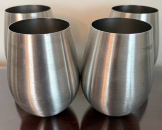 "finedine" Stainless Stemless Wine Glasses
