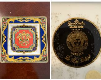 Vintage Rosenthal Versace "Le Roi Soleil" Porcelain Square Dish