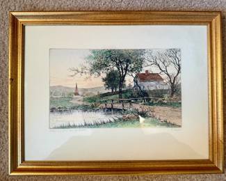 Framed/Matted Art "Birthplace of John Greenleaf Whittier" by Fagin Mercier