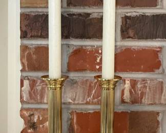 Vintage Baldwin Brass Corinthian Column Candlesticks