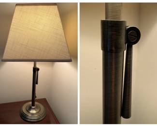 Adjustable-Height Brown Metal Table Lamp