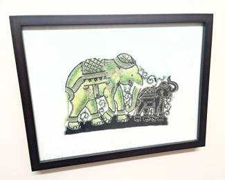 105 India HandPainted Elephant Decor
