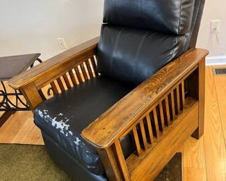 105 Ashley Faux Leather Mission Recliner Detail