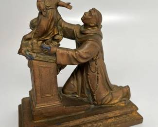 105 St. Anthony Of Padua With Child Jesus Bronze Bookend