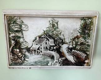 105 Ivorex Arthur Osborne Vintage The Olde Mill Road 3D Wall Plaque