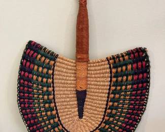 105 Bolga Straw Woven Hand Decor Fan