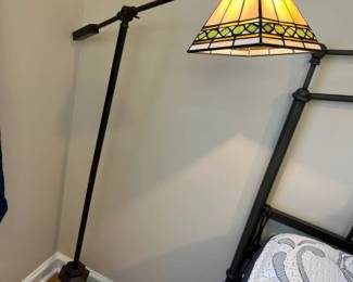 105 Slag Glass Art Deco Floor Lamp