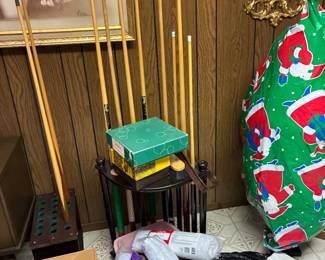 Pool table at sale, pool sticks and accessories 