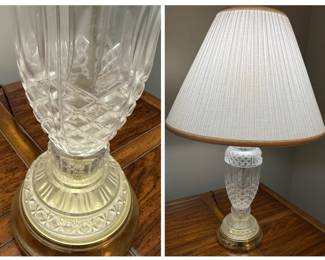 Vintage Cut Crystal and Brass Table Lamp