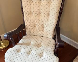 Wooden Glider Rocking Chair with Upholstered Cushions