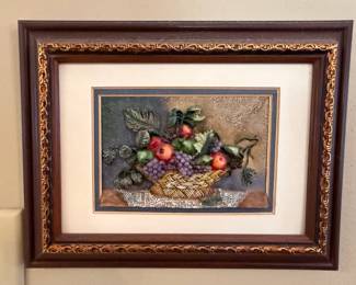 A. Richesco Corporation D Fruit Basket Relief Plaque