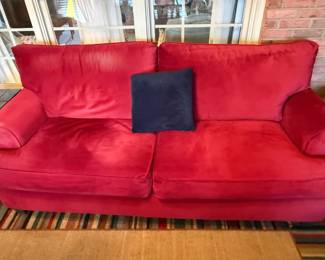 Corinthian Inc. Red Upholstered Sofa