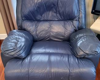 Berkline Blue Leather Recliner