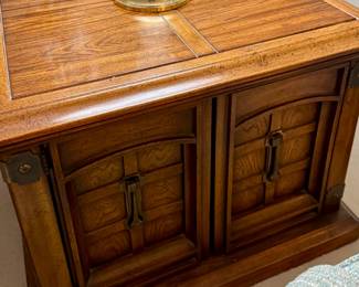 Vintage Oak Flip Top Server Cabinet