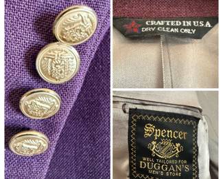 Vintage Spencer by Duggans Mens Store Blazer with Crest Buttons second image