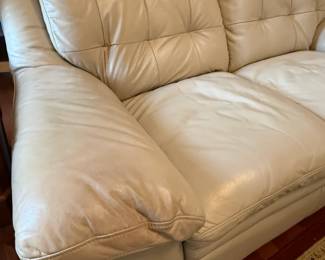 Cream Leather Sofa and Loveseat Set by SUPERB CREATION LTD second image