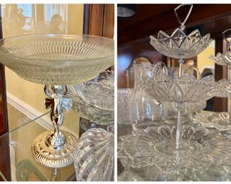 Crystal Tiered Fruit Stand with Cherub Base