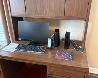 Modern Walnut Desk with Hutch