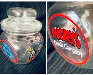 Mickeys Candy Company Glass Jar with Walt Disney World Characters