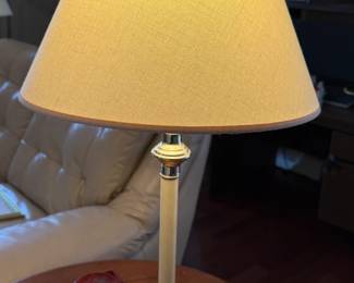 Frederick Cooper Brass and Lucite Lamp with Shade