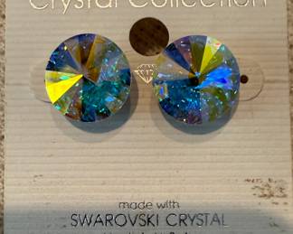 Swarovski Crystal AB Rivoli Stud Earrings