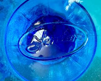 Fenton Colonial Blue Hobnail Ruffled Compote second image