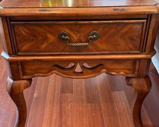 Vintage French Provincial Style End Table with Drawer