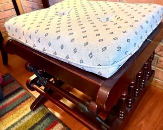 Wooden Glider Rocker with Padded Seat