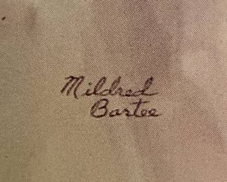 Watercolor Still Life Painting of a Clock and Flowers by Mildred Bartee second image