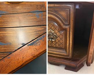 Vintage Hexagonal End Table with Faux Bamboo Accents by Drexel Heritage second image